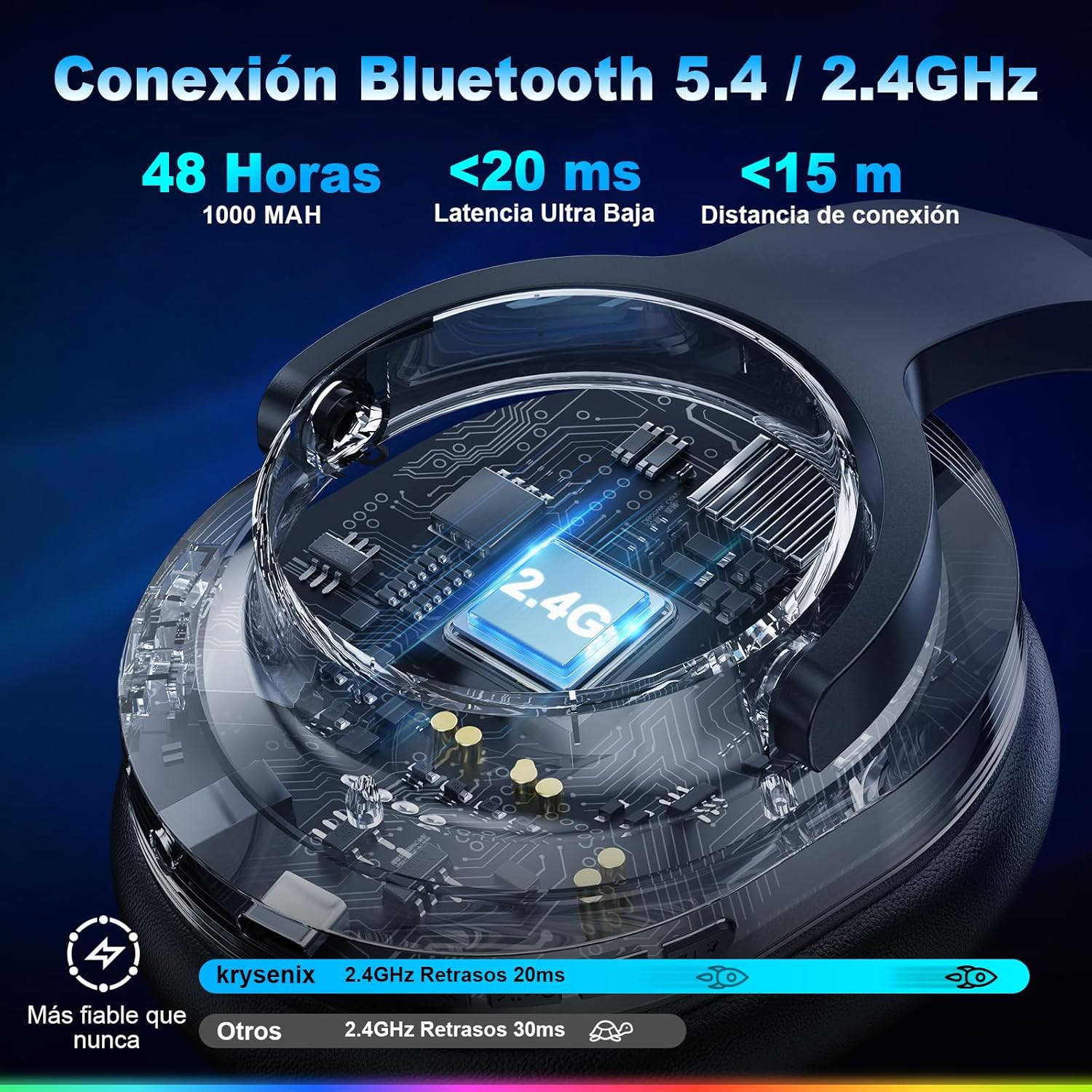 Thumbnail 4 de Krysenix PG3 2,4 GHz Cascos Gaming 48h