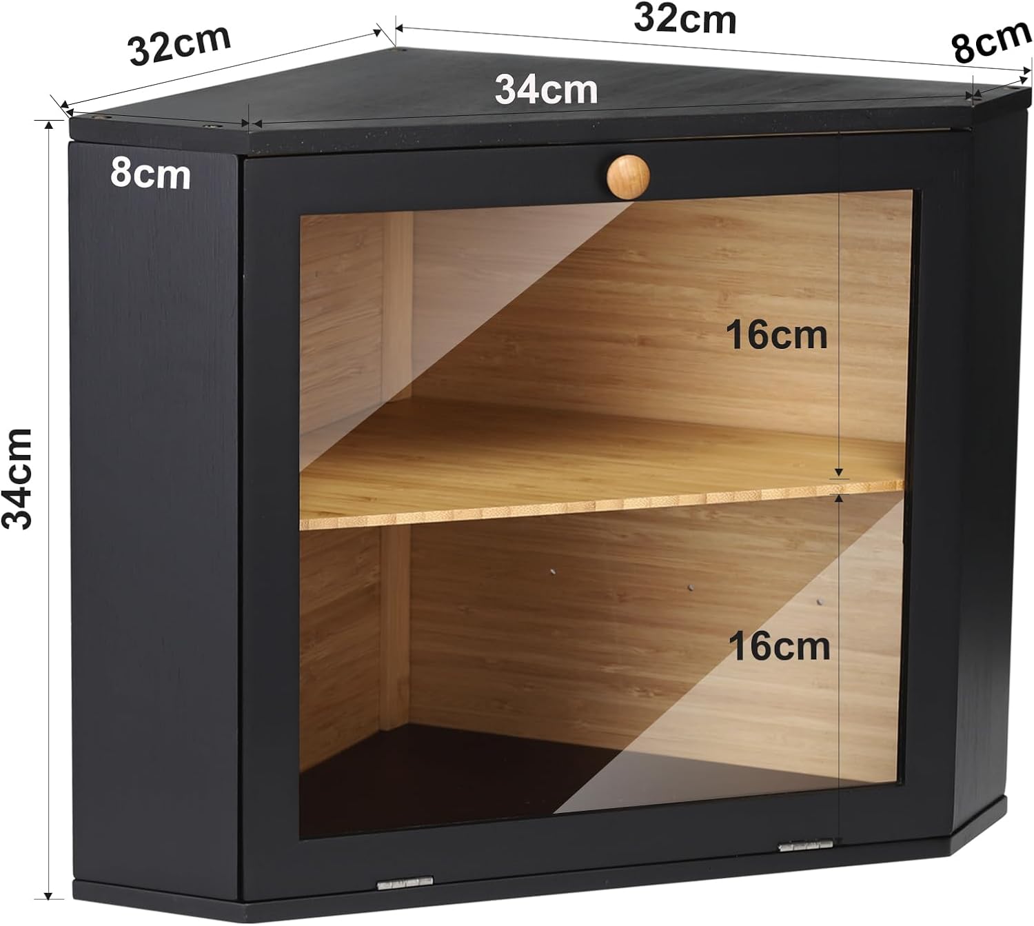 Detalle 1 de Leader Accessories Bambus Brotkasten 32x32x34 cm