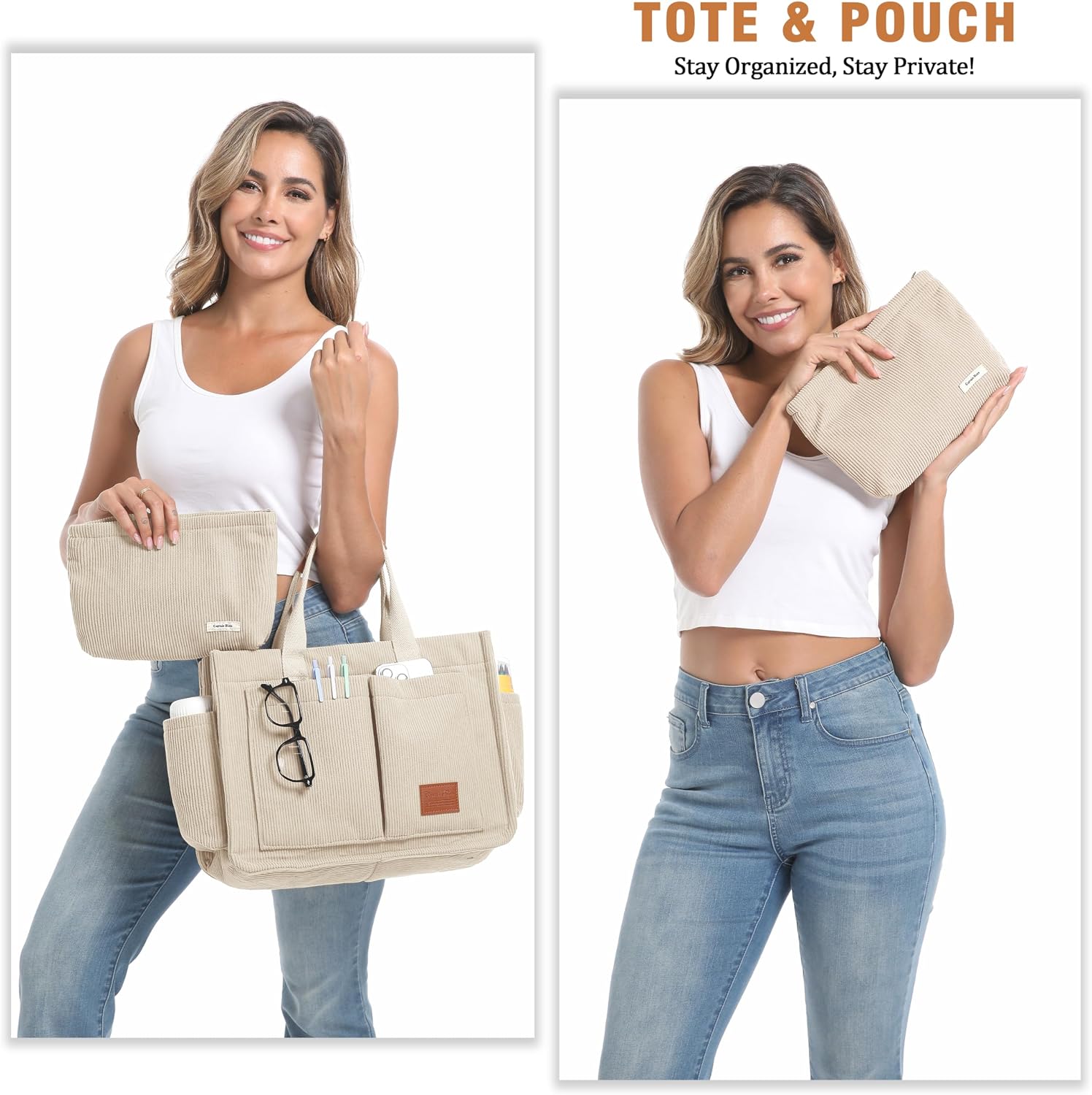 Thumbnail 1 de Captain Blues corduroy tote bag with zipper