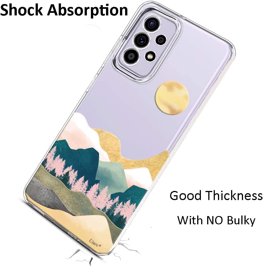 Detalle de Unov Case for Galaxy A53 5G – Clear Slim TPU with Serria Mountains Embossed Pattern