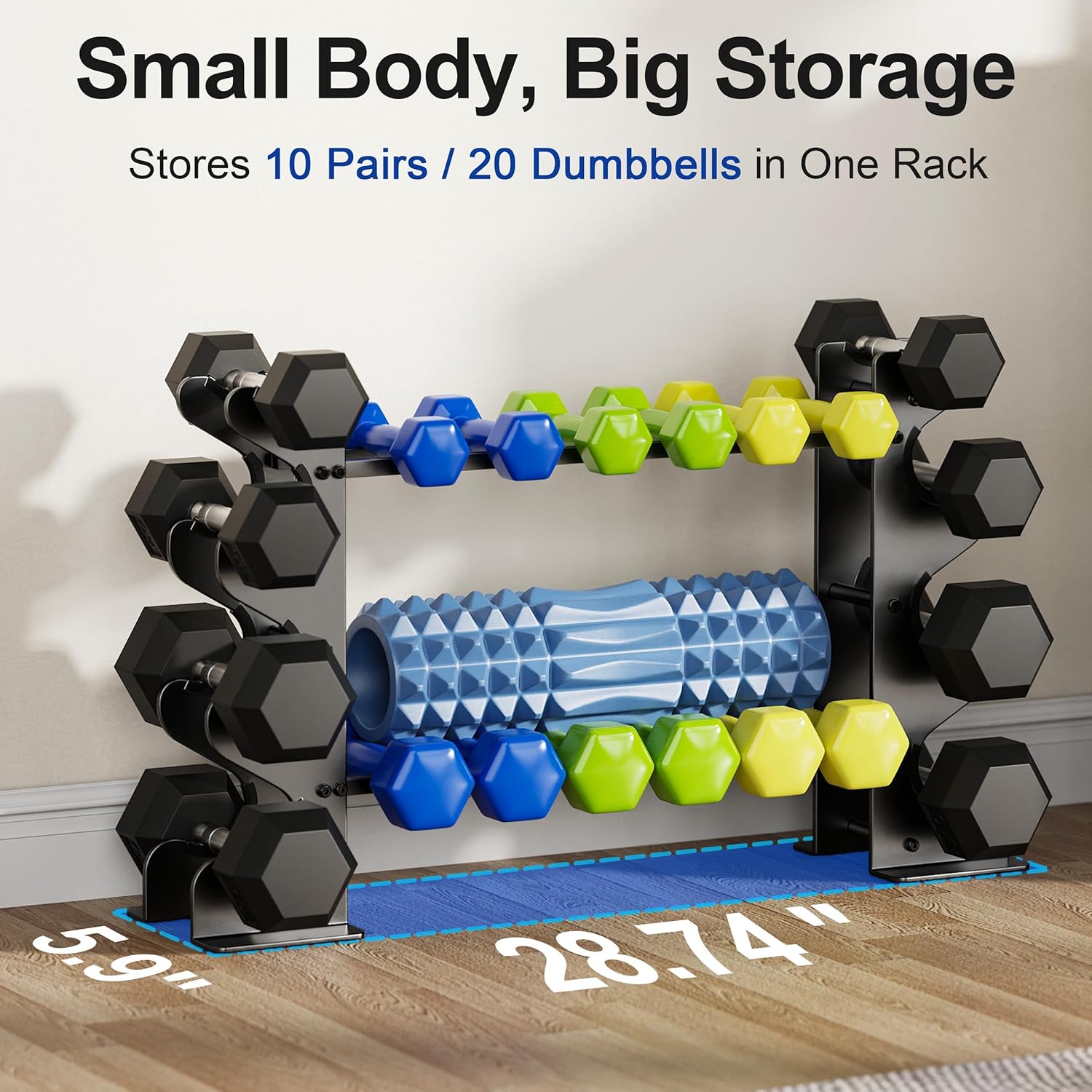 Detalle de Supporto manubri 4 livelli 73 cm