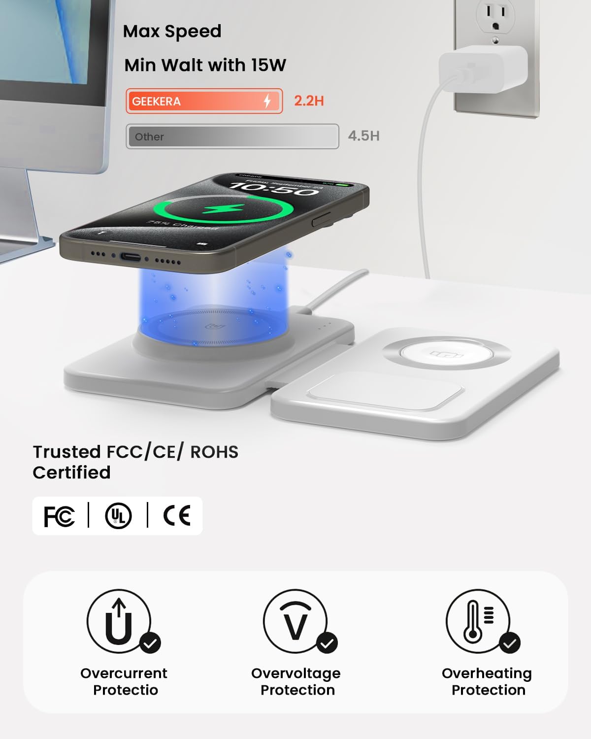 Detalle 2 de GEEKERA Charger for MagSafe 18W