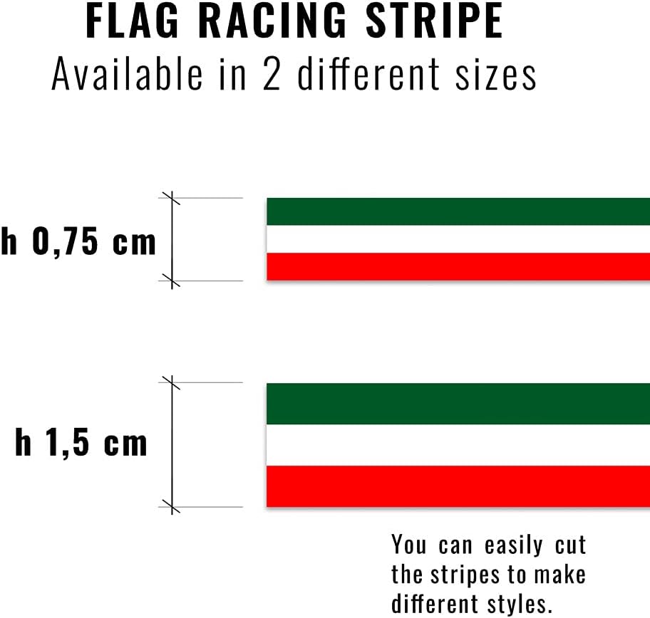 Thumbnail 2 de Bandes Adhésives de Course pour Motos - Italie Couleurs, 7,5 mm x 1,5 m, Transparent