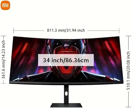 Detalle 2 de XIAOMI Ecran PC Curved Gaming Monitor G34WQi Noir : immersif, 180 Hz et WQHD ultralarge
