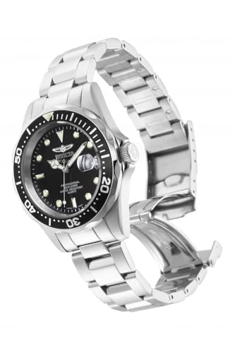 Detalle de Invicta Pro Diver 37 mm in acciaio inox con movimento al quarzo – Argento/Nero