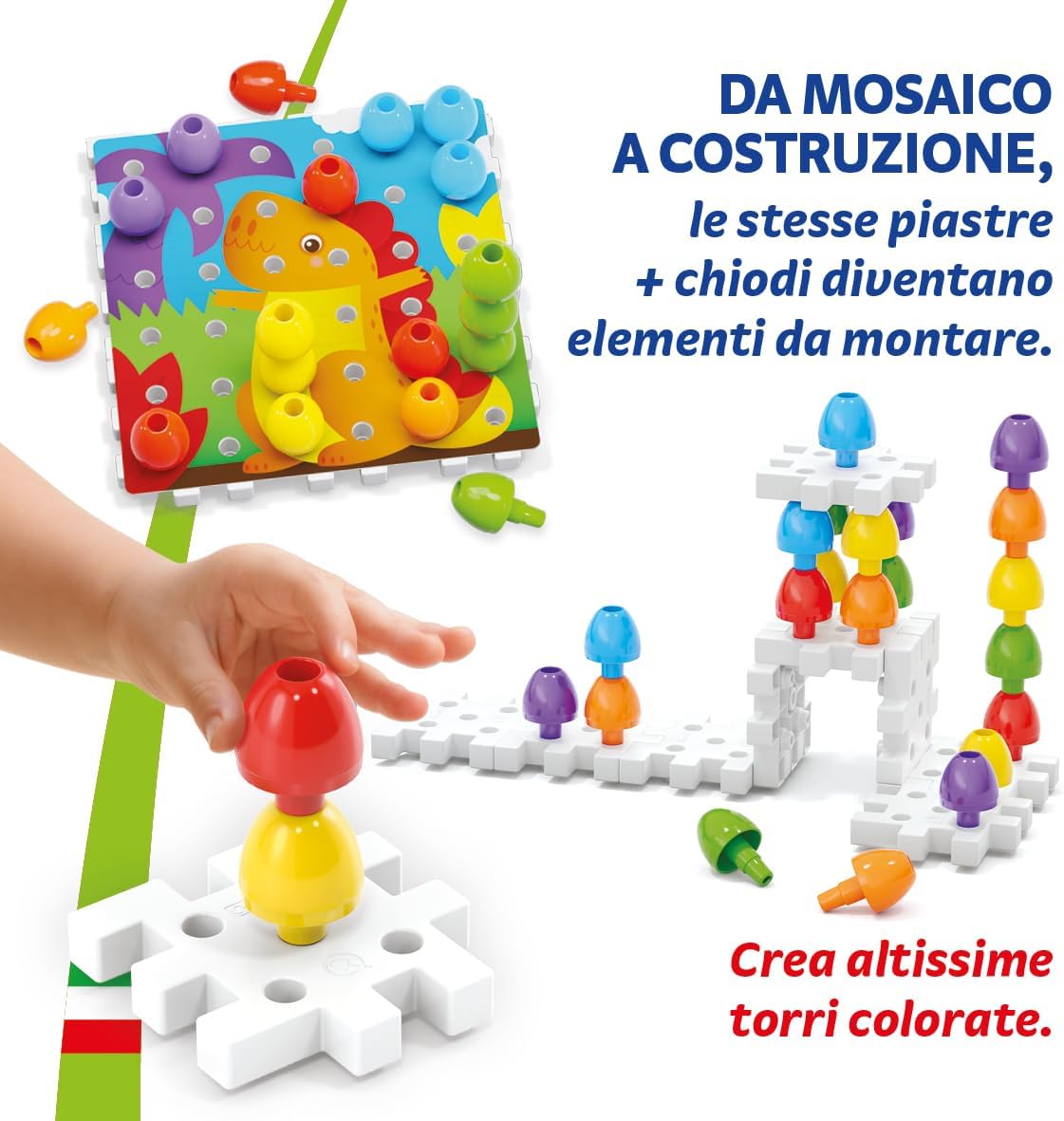 Detalle 2 de Quercetti Jumbo Peggy Bio Mosaico 36 chiodini