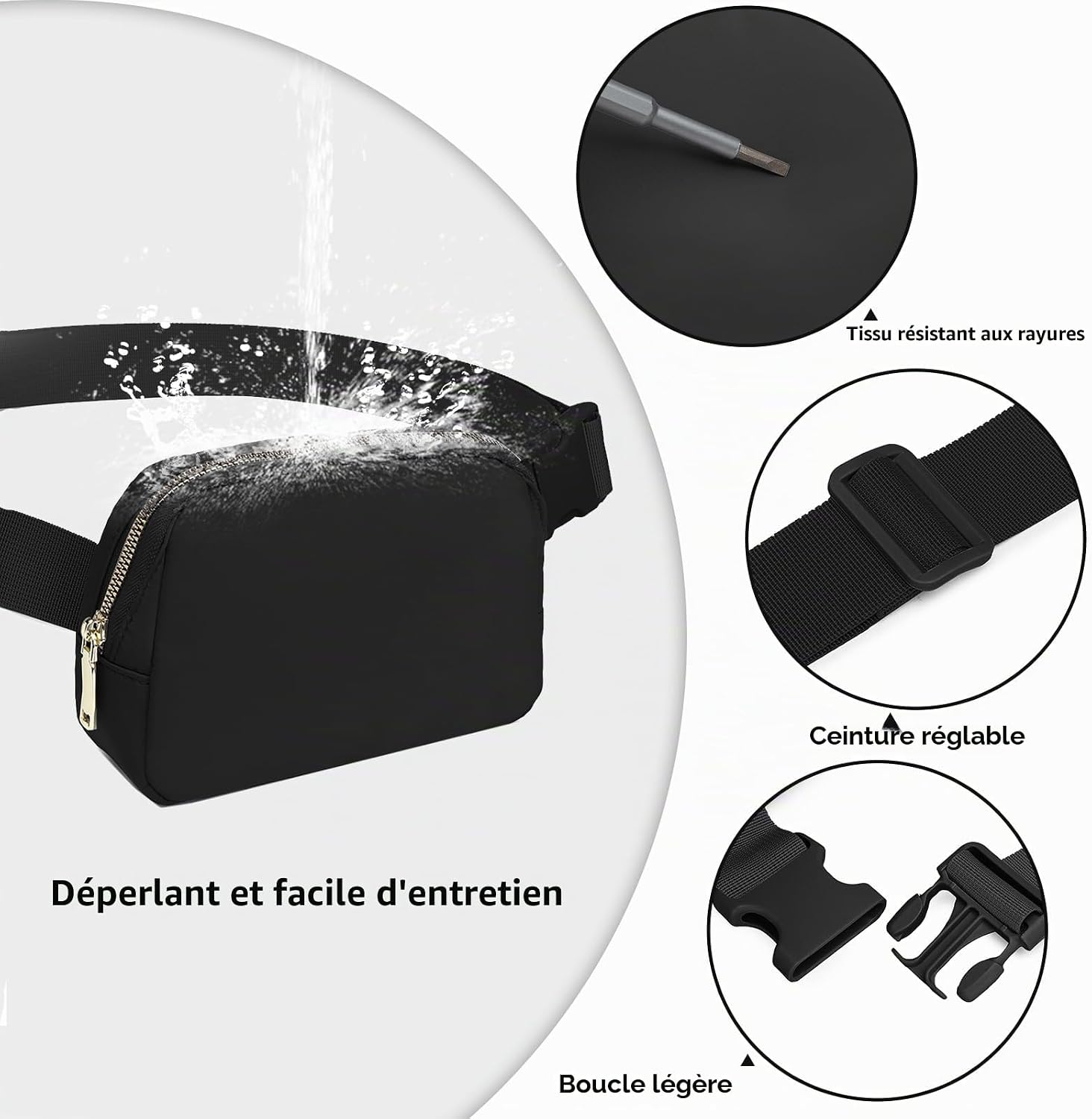 Thumbnail 4 de Miss Lulu Sac Banane Unisexe avec Ceinture Réglable – pratique et léger pour la vie active
