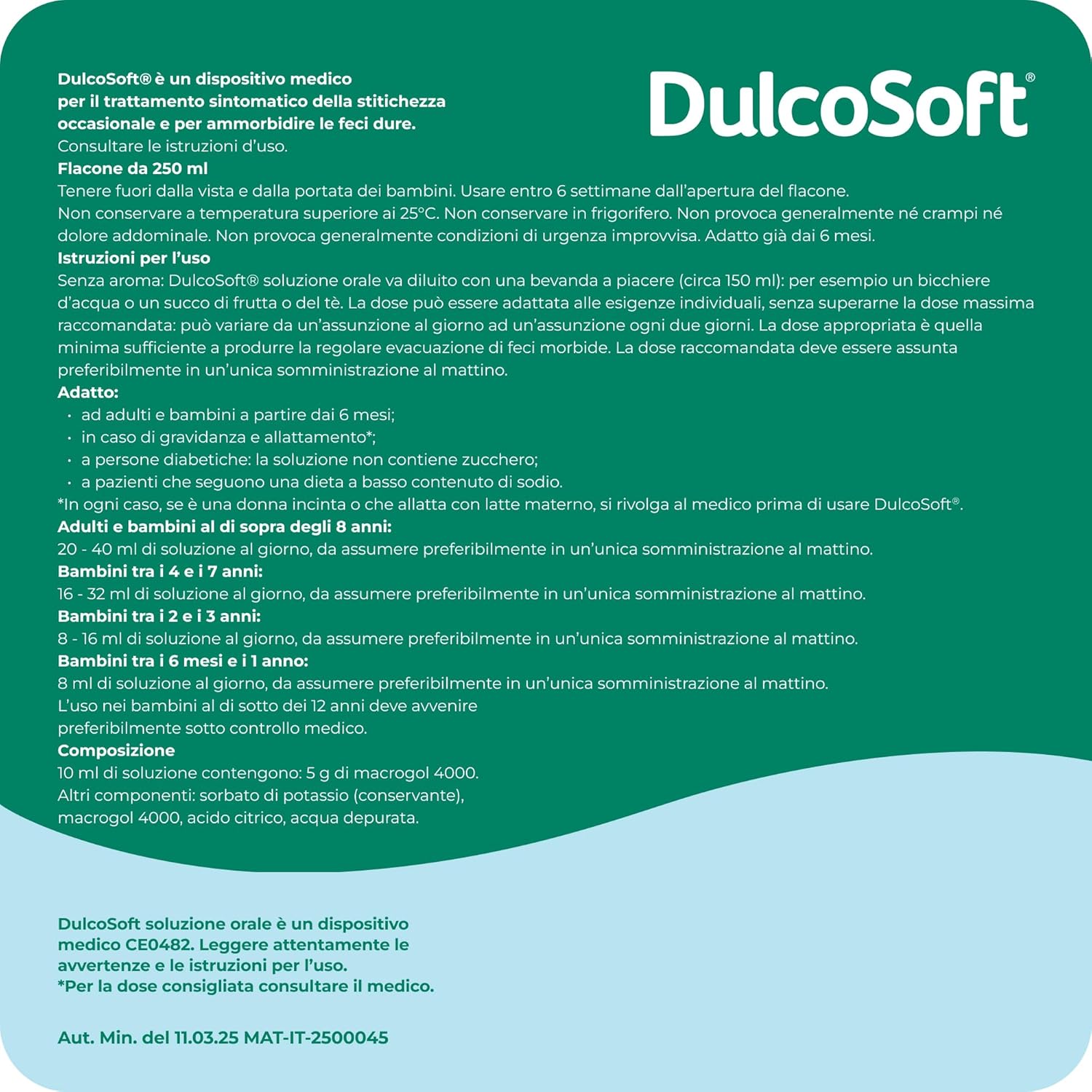 Thumbnail 6 de DulcoSoft Lassativo con Macrogol 4000 – Soluzione orale 250 ml