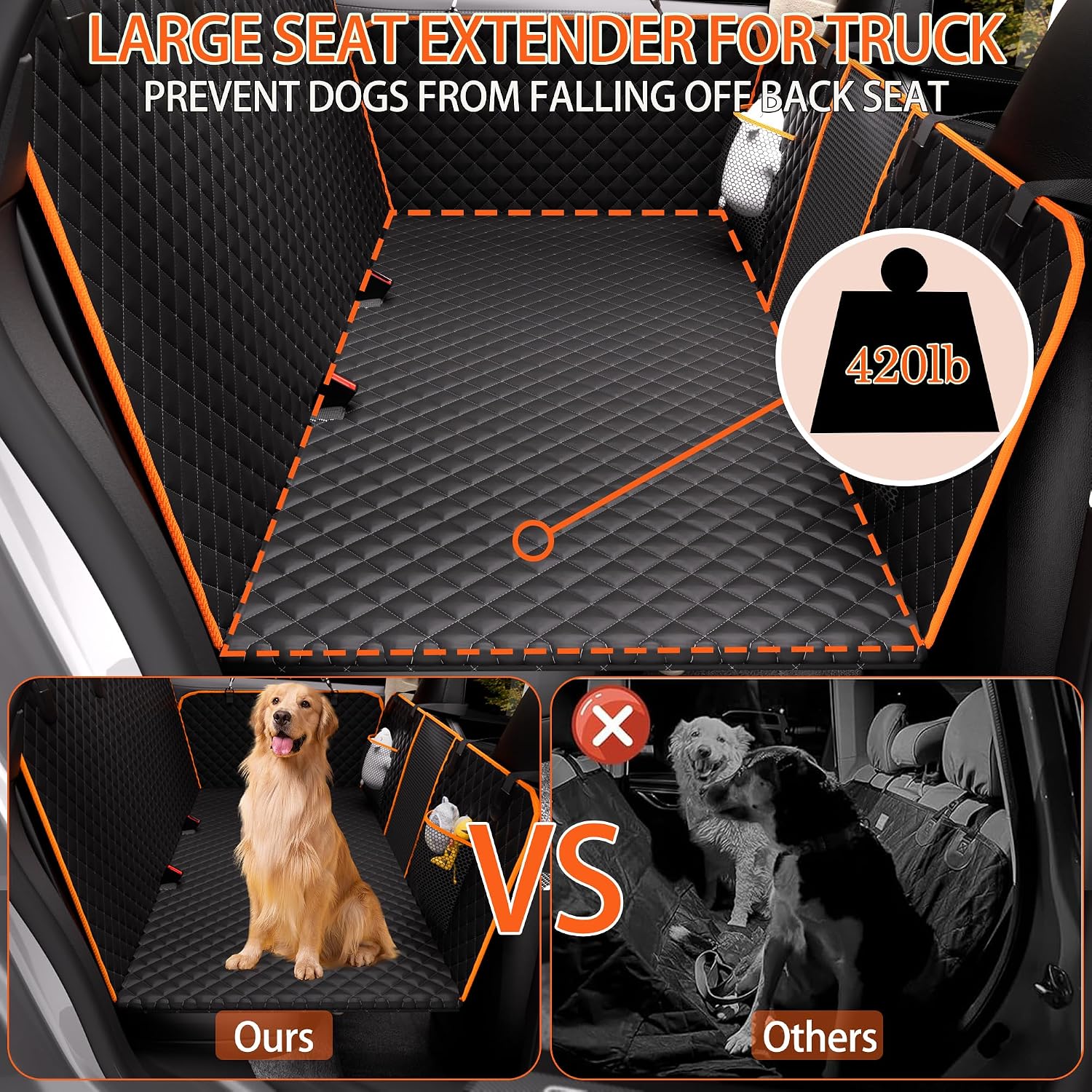 Detalle 2 de Dog Car Seat Cover with Hard Bottom