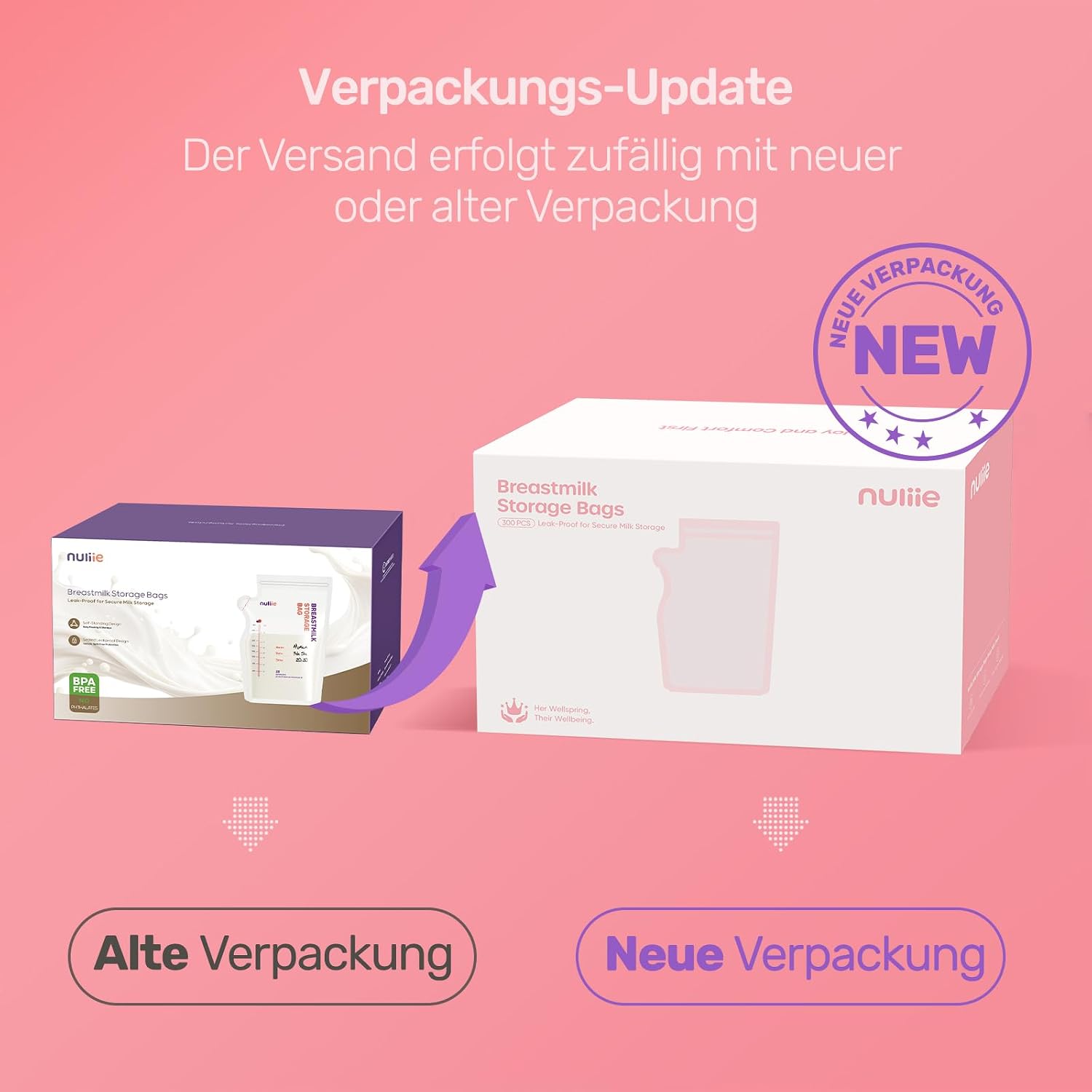 Thumbnail 1 de Nuliie Muttermilchbeutel 250 ml – 50 Stück, BPA-frei, Ausgießer, selbststehend, zum Einfrieren geeignet