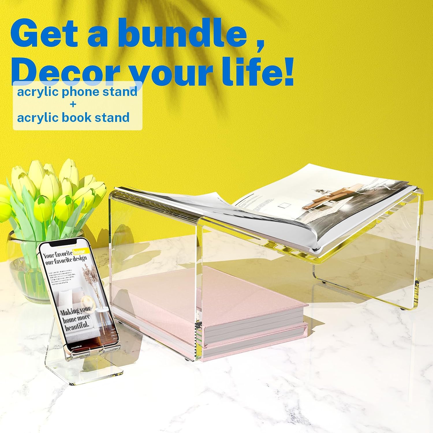 Thumbnail 6 de Crpich Acrylic Cell Phone Stand (Portable Clear Desk Stand)