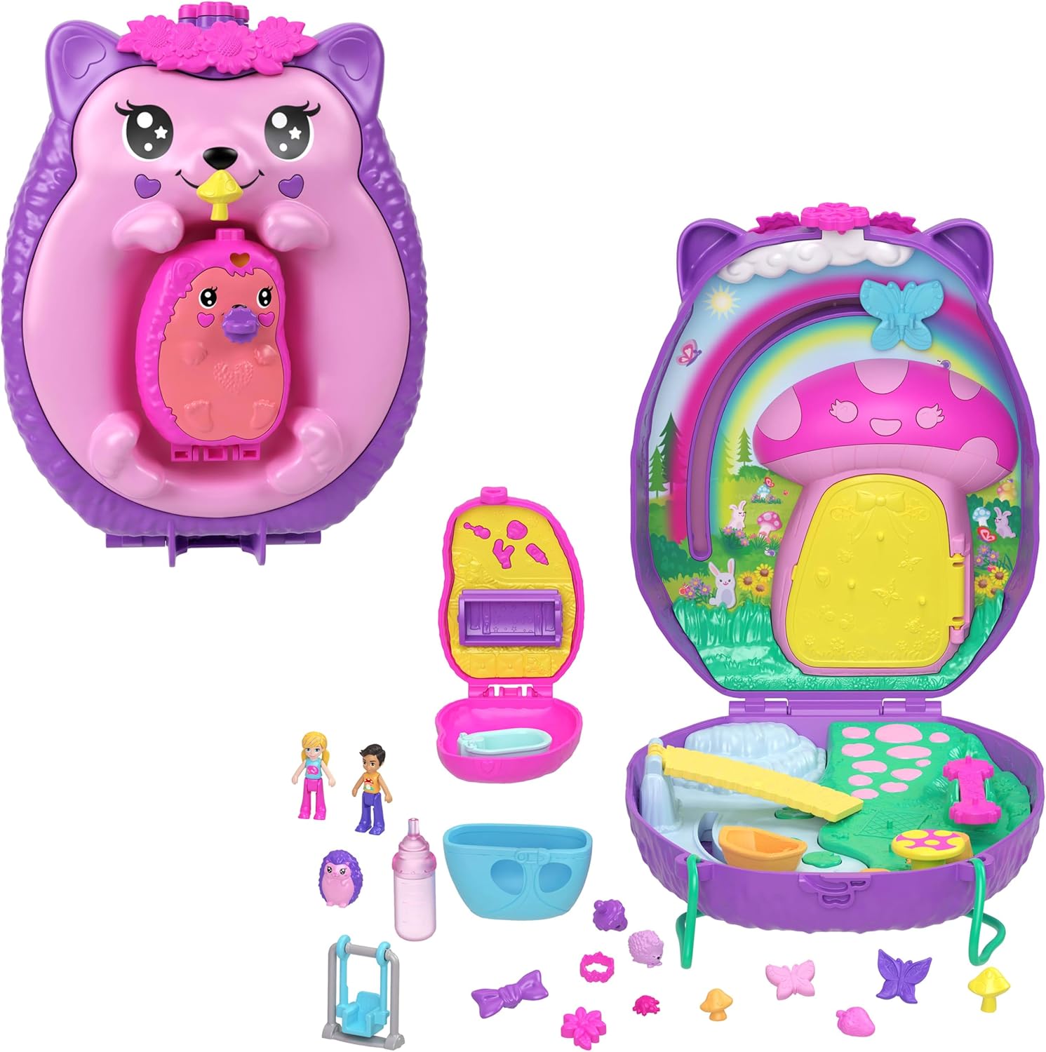 Detalle de Polly Pocket JBJ91 Coffret Maman et Bébé Hérissons