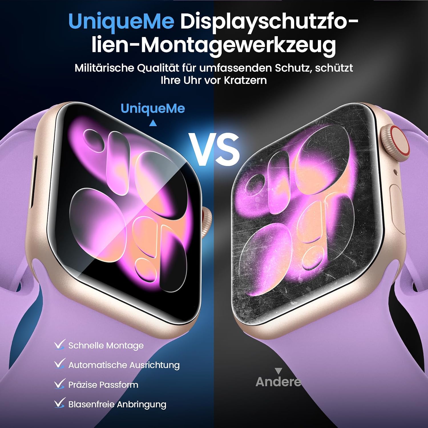 Thumbnail 6 de UniqueMe Displayschutzfolie 42 mm für Apple Watch Series 11/10 – 360° Schutz mit Installationswerkzeug