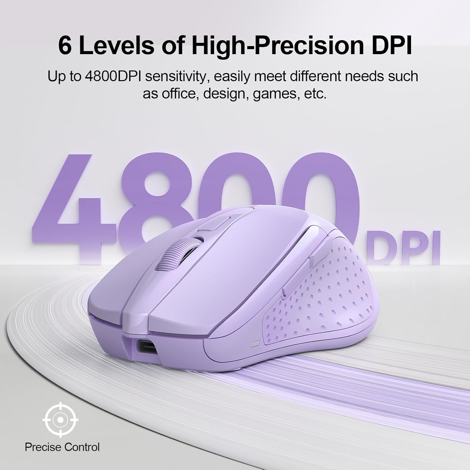 Thumbnail 3 de TECKNET Tri-Mode Rechargeable Bluetooth Mouse (BT 5.0/3.0 + 2.4G), 4800DPI, 6 Buttons