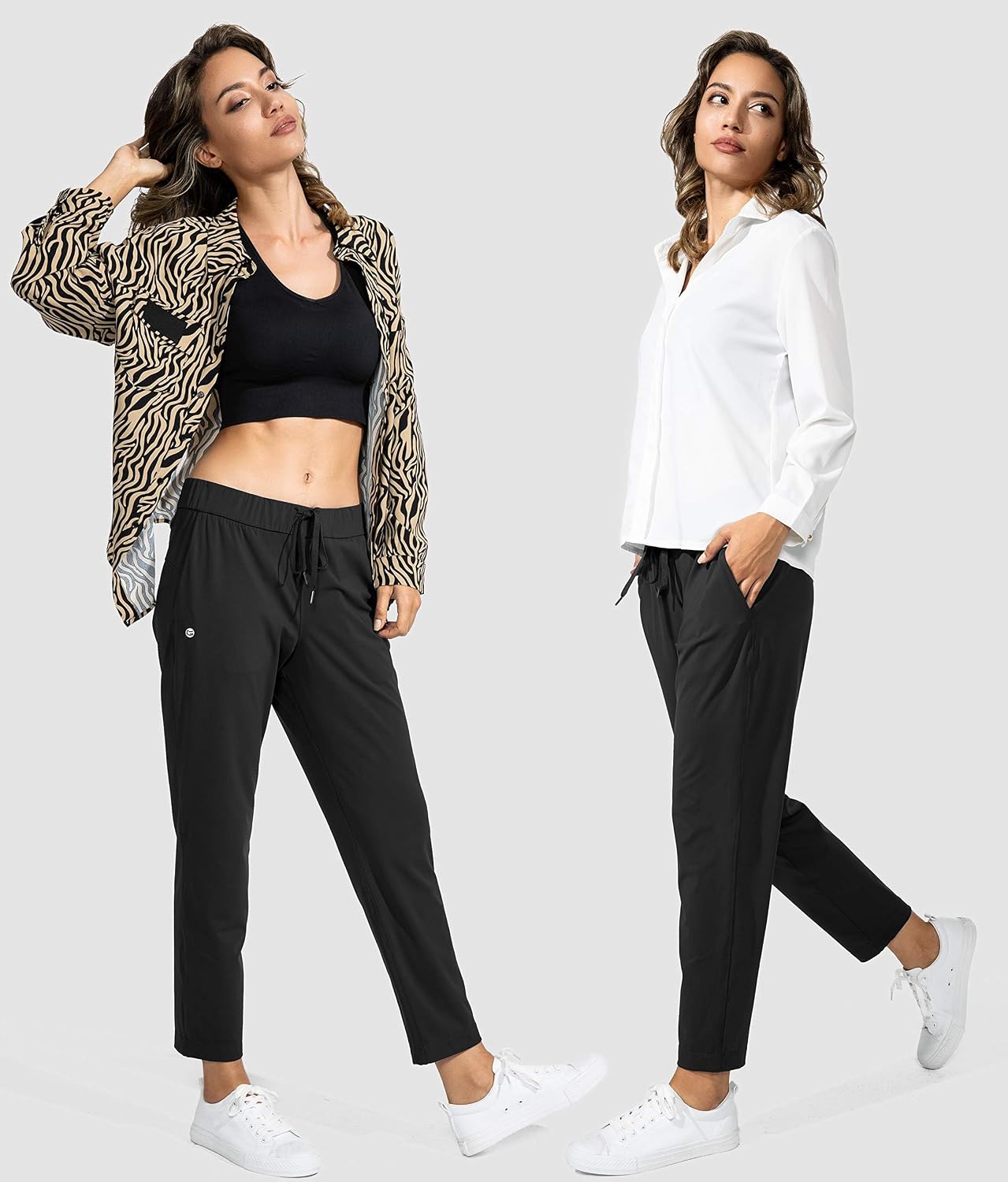Detalle de G Gradual Women's 7/8 Stretch Ankle Sweatpants with Deep Pockets