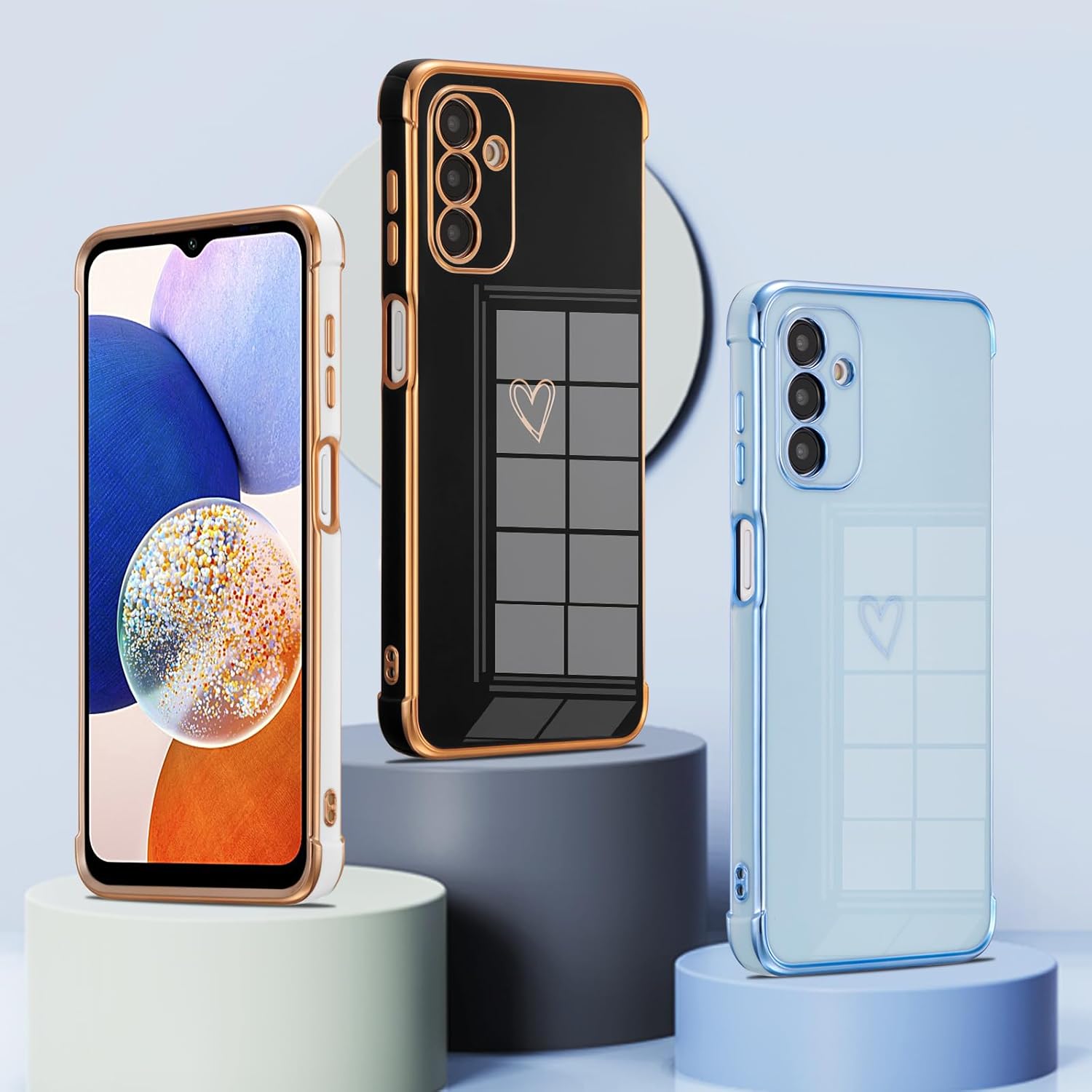 Thumbnail 6 de ZTOFERA Compatible case for Samsung Galaxy A25 5G (6.5-inch) – soft silicone love-heart bumper cover (black)