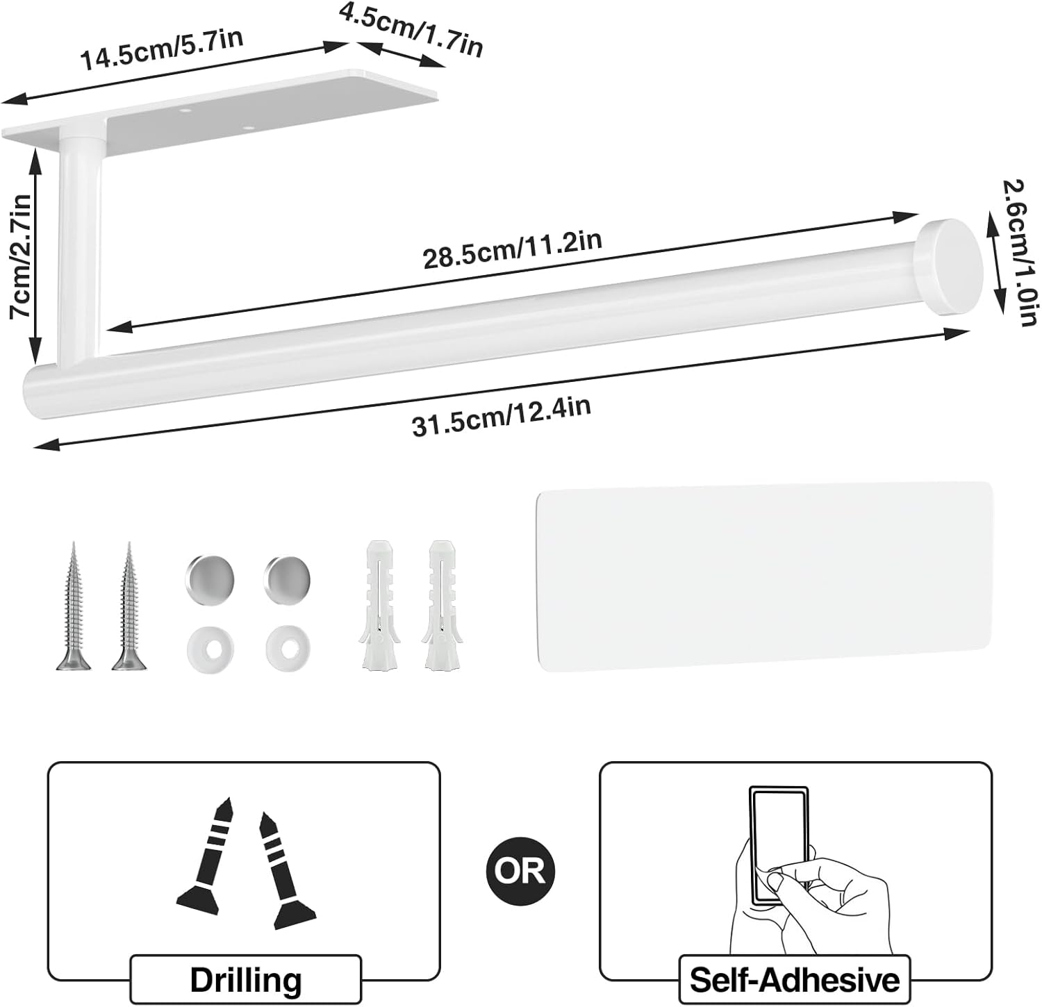 Thumbnail 4 de Küchenrollenhalter aus Edelstahl 304, 11,2 Zoll