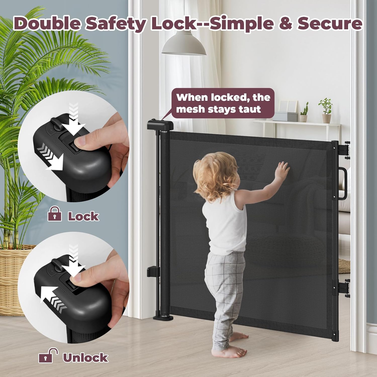 Thumbnail 3 de Cideny Retractable Baby Gate, 55-Inch Extension