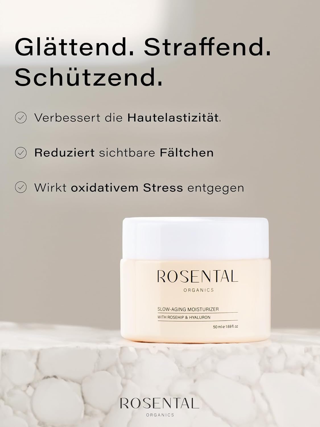 Thumbnail 1 de Rosental Organics Slow Aging Moisturizer (50 ml) – Anti-Aging Feuchtigkeitscreme mit Hyaluronsäure & Rosenwasser