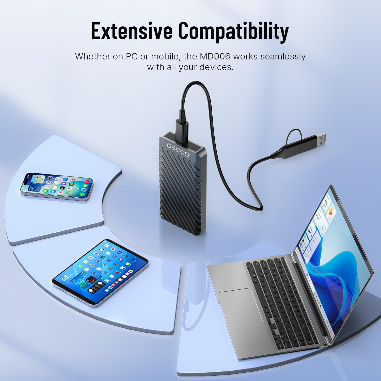 Thumbnail 5 de 2TB Portable NVMe SSD: Up to 2100MB/s USB 3.2 Gen 2 External Drive for Creators
