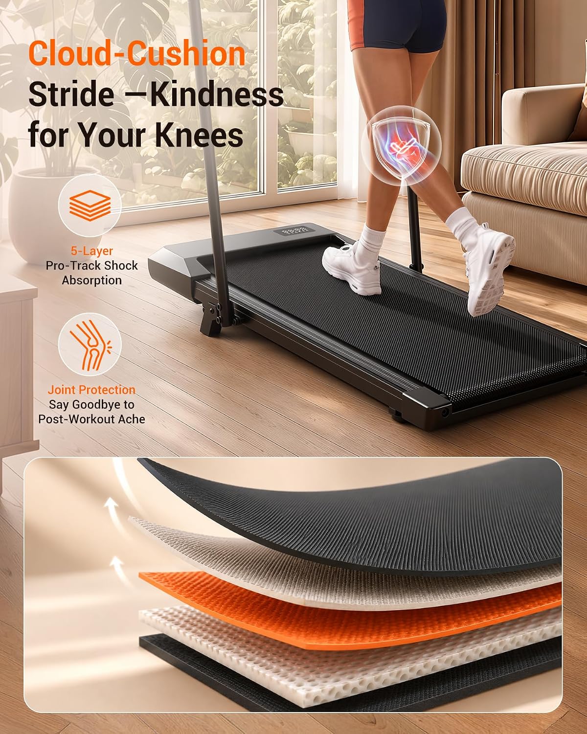 Thumbnail 5 de Lacuffy Walking Pad with Handle Bar Treadmill, 6% Incline, 2.5 HP Motor