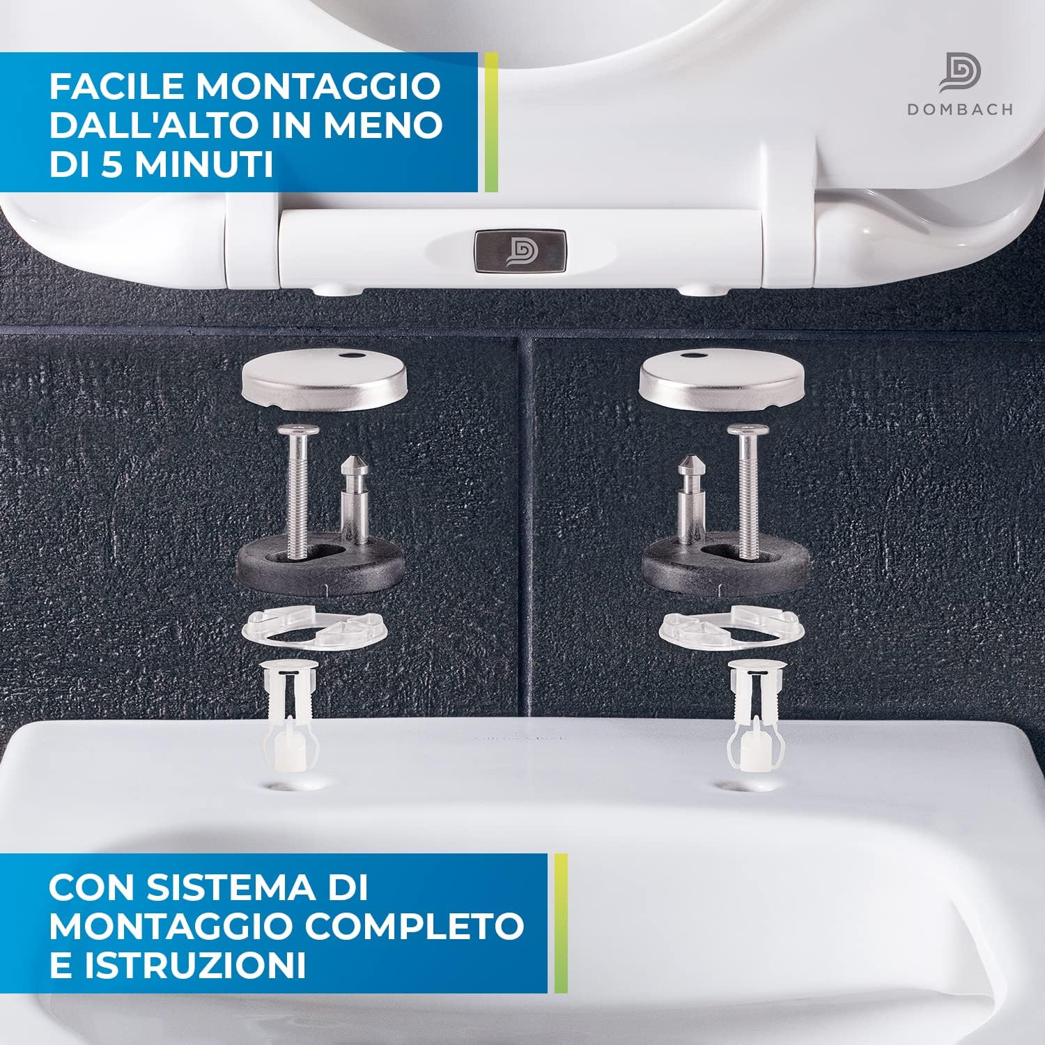 Thumbnail 3 de Dombach Aliano Coperchio Water slim bianco universale con soft-close, rimovibile antibatterico in duroplast