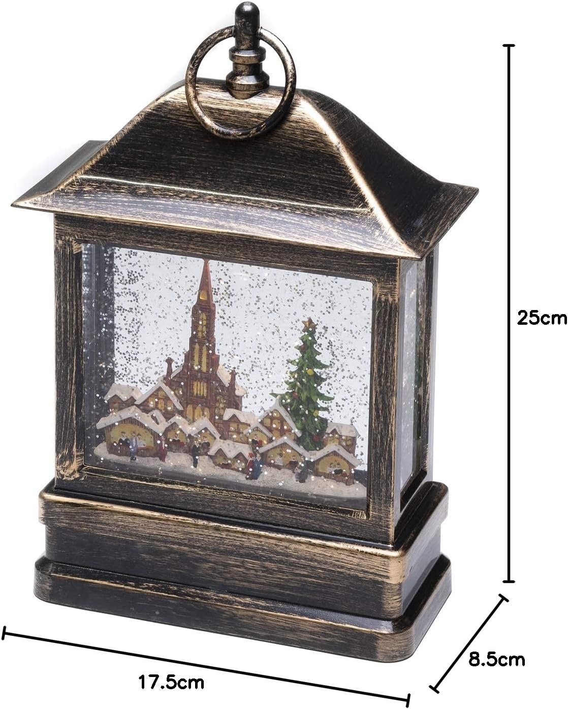 Thumbnail 3 de Konstsmide LED-Schneelaterne mit Kirche und Weihnachtsmarkt (Art.-Nr. 4350-000) – wassergefüllt, 5-Stunden-Timer