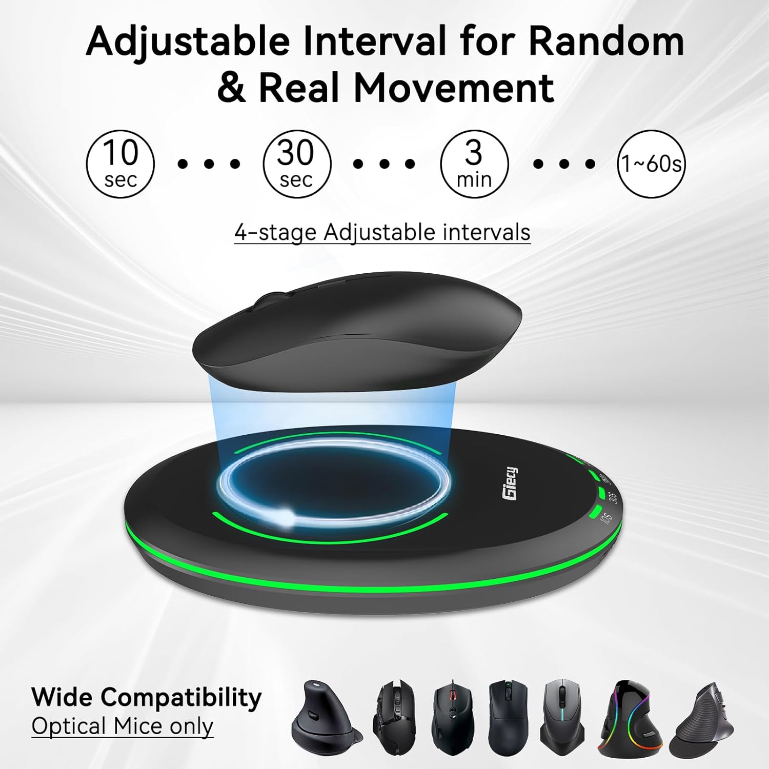 Thumbnail 3 de Giecy Ultra Slim Mouse Mover with Adjustable Interval Timer