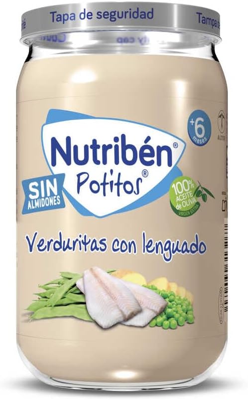Thumbnail 2 de Nutribén Potitos 🥄 Tarrito de Verduras con Lenguado, 12x2820g