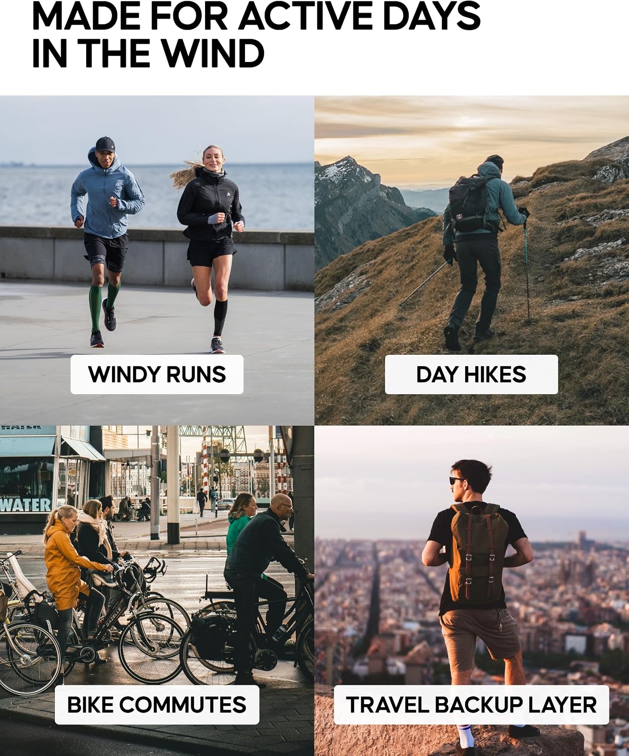 Thumbnail 3 de DANISH ENDURANCE Men's Packable Windbreaker Jacket, Lightweight and Windproof