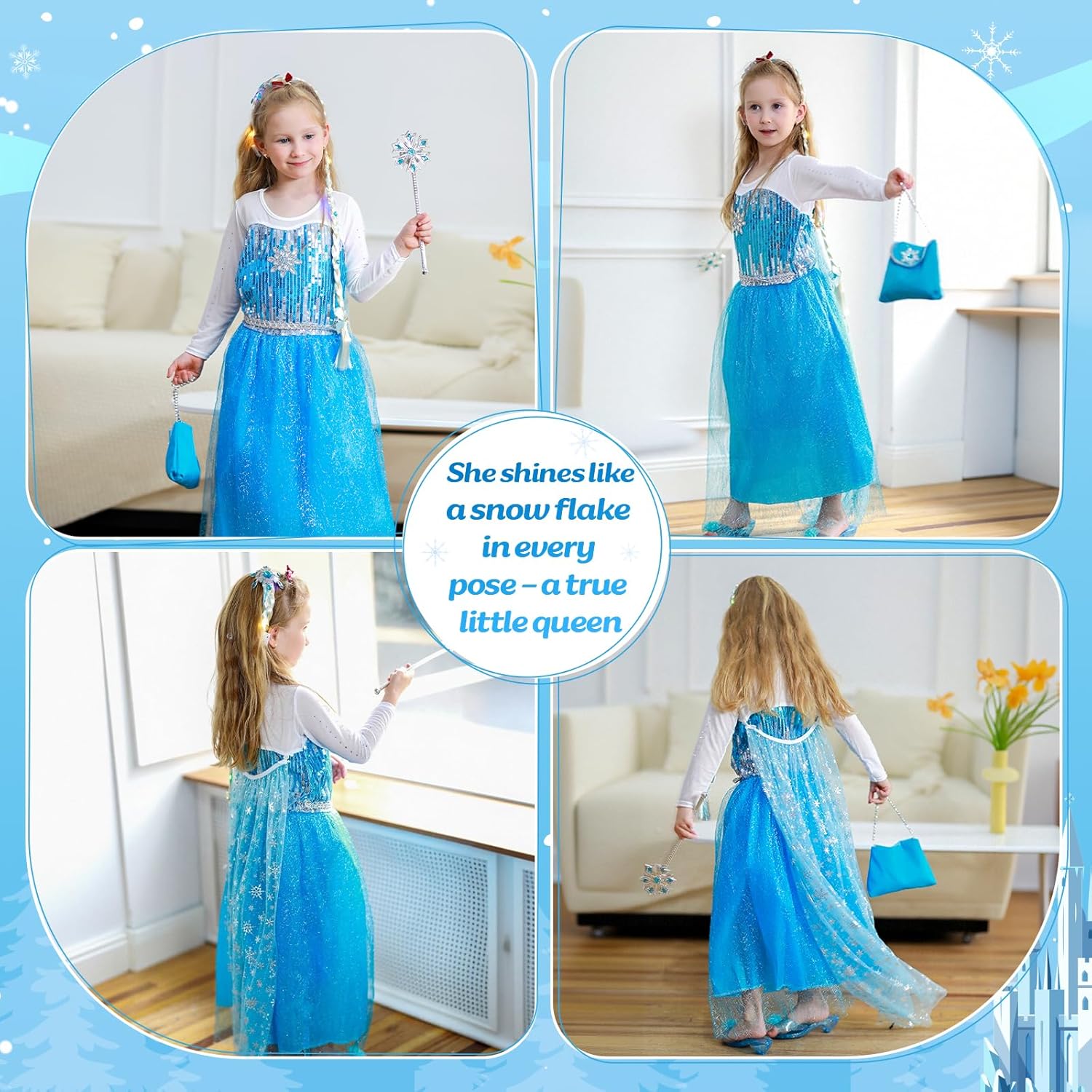 Thumbnail 4 de MELAND Princess Costume Blue light up dress 3–10