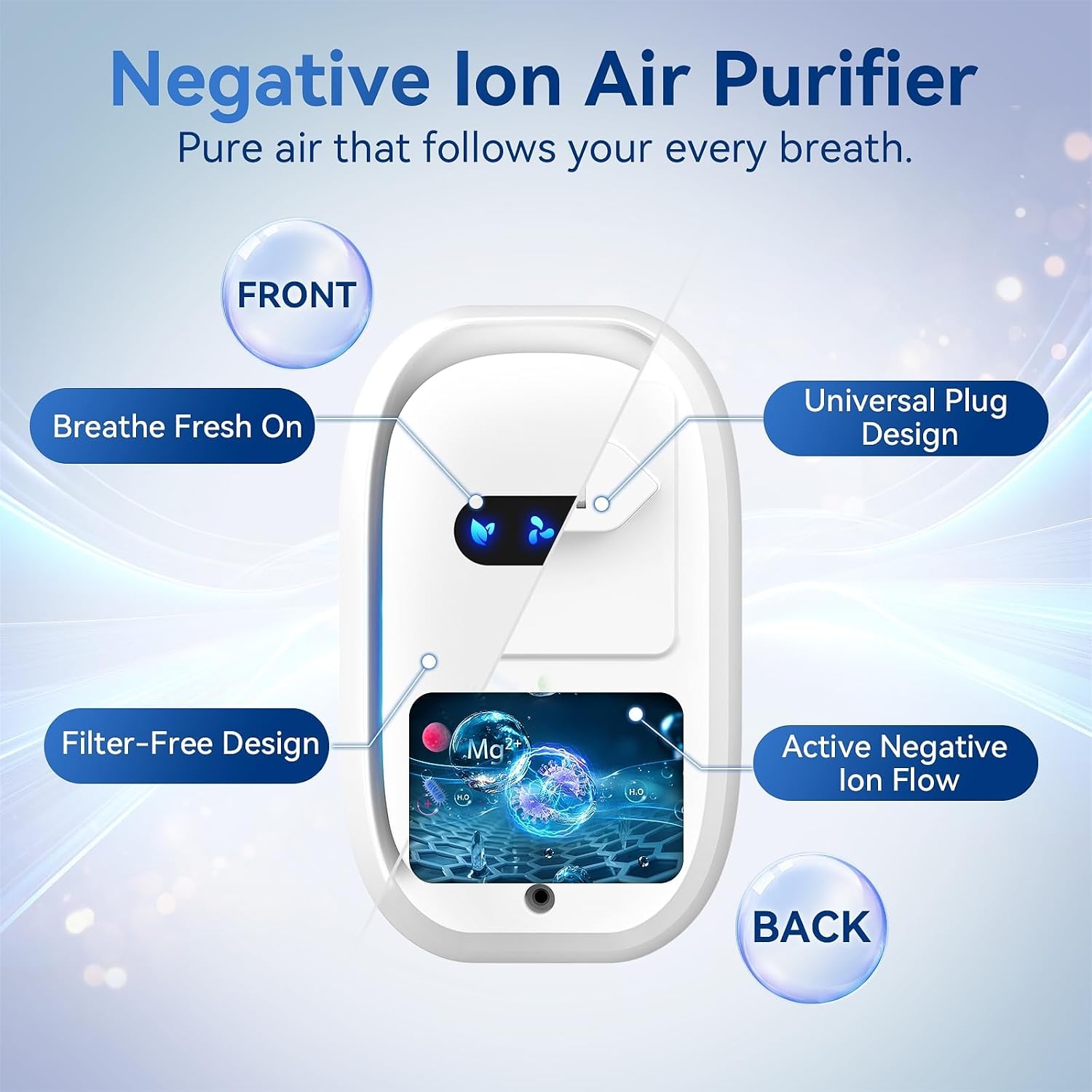 Detalle 2 de Paztkoo 4-Pack Plug-In Air Ionizers, Filterless 2.4 x 4-Inch Units