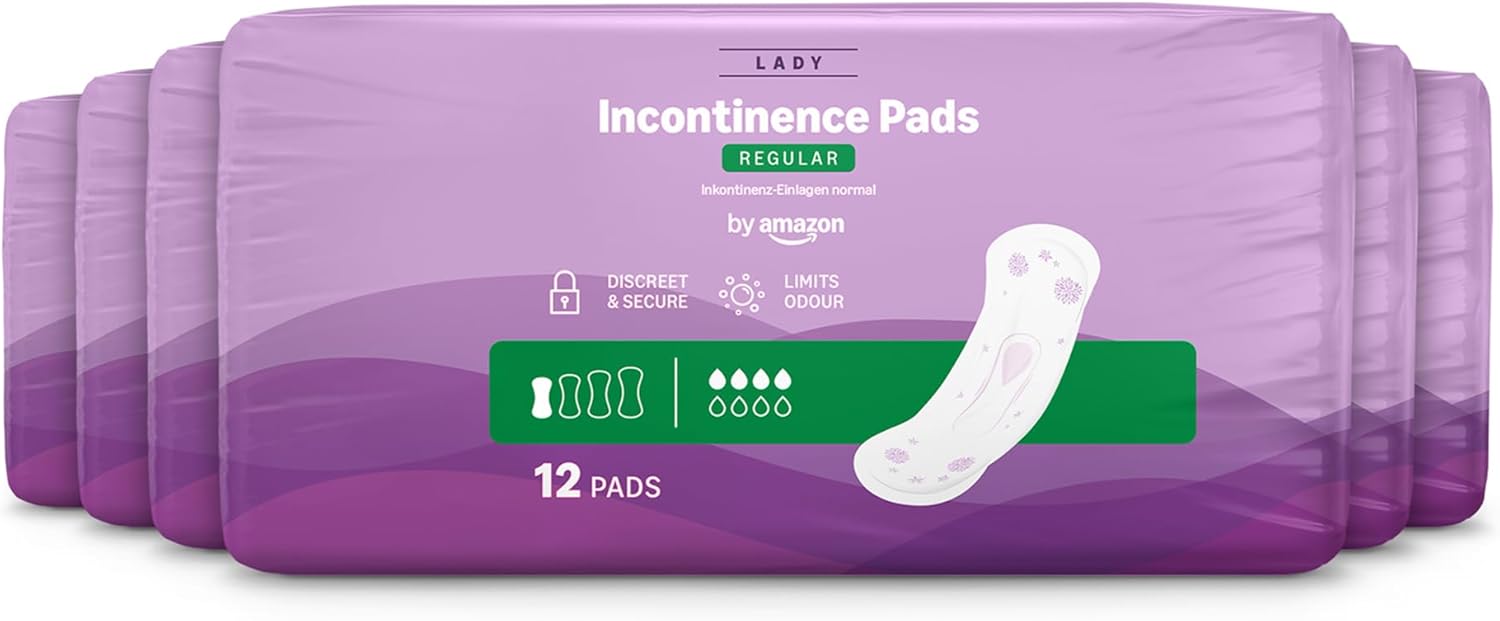 Detalle de By Amazon Incontinence Regular Pads – 72 Pads (6 Packs of 12)