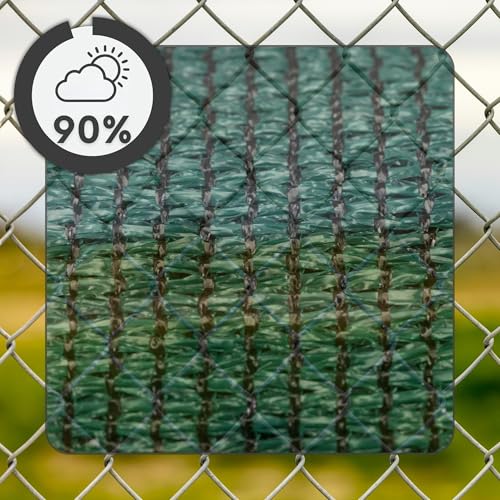 Detalle de SPRINGOS Filet d'ombrage 1 x 50 m + 200 Attaches-câbles – filet HDPE 140 g/m², 90% d'ombrage, vert