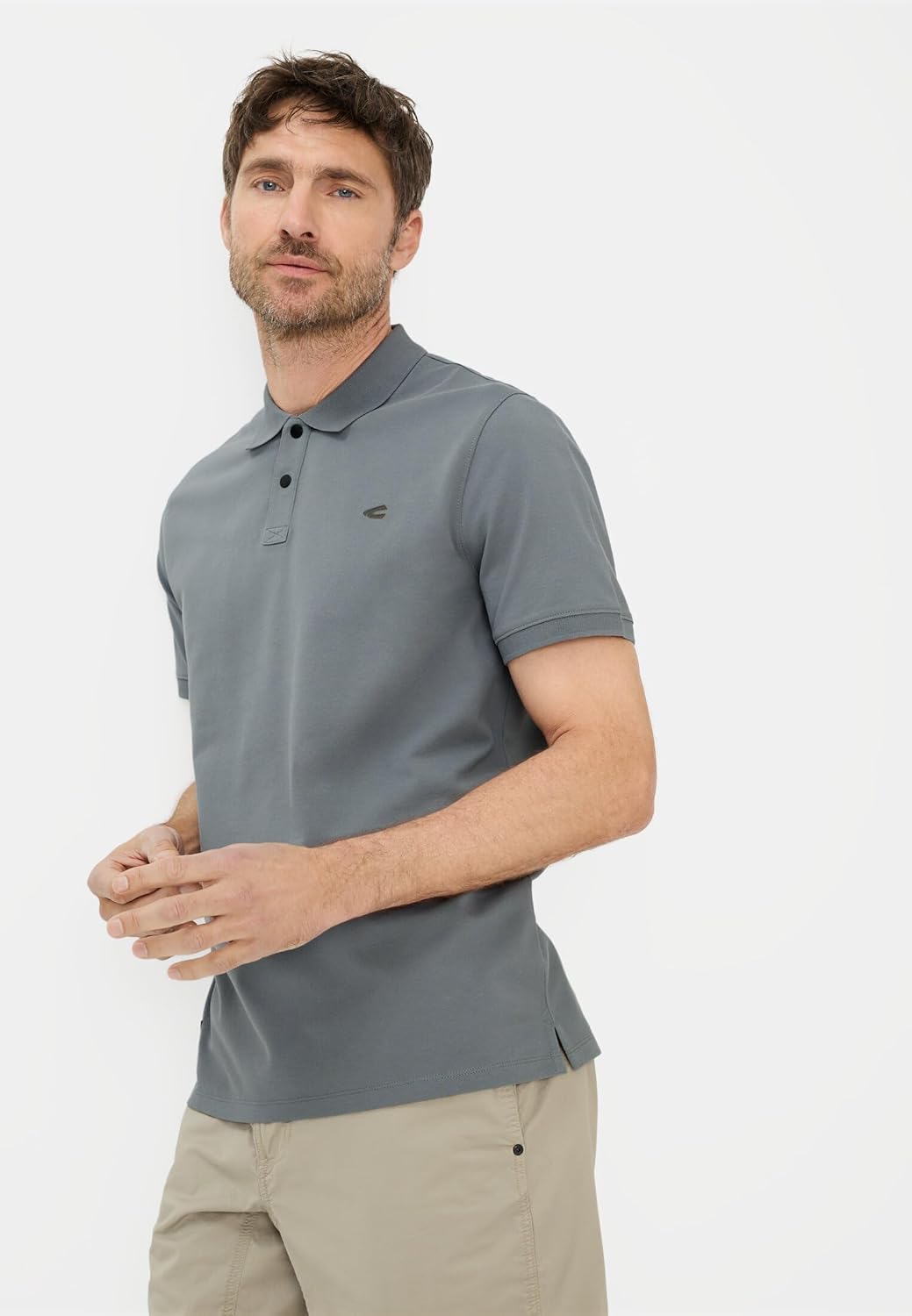 Detalle de Camel Active Herren Poloshirt mit Druckknöpfen – Regular Fit