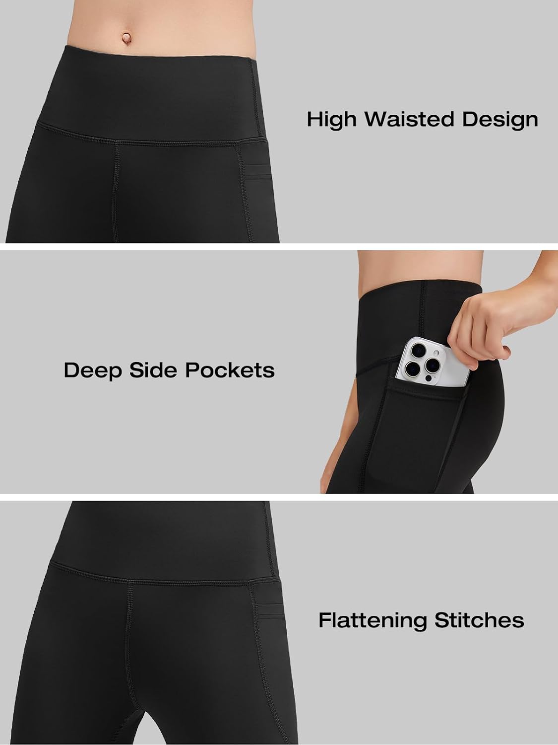 Detalle 1 de Mexholin 4-Pack Girls’ Leggings with Pockets, High-Waisted Stretch