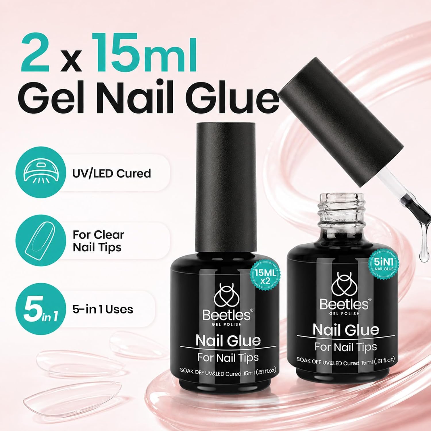 Thumbnail 1 de beetles Gel Polish Nail Glue Kit 0.5 fl oz