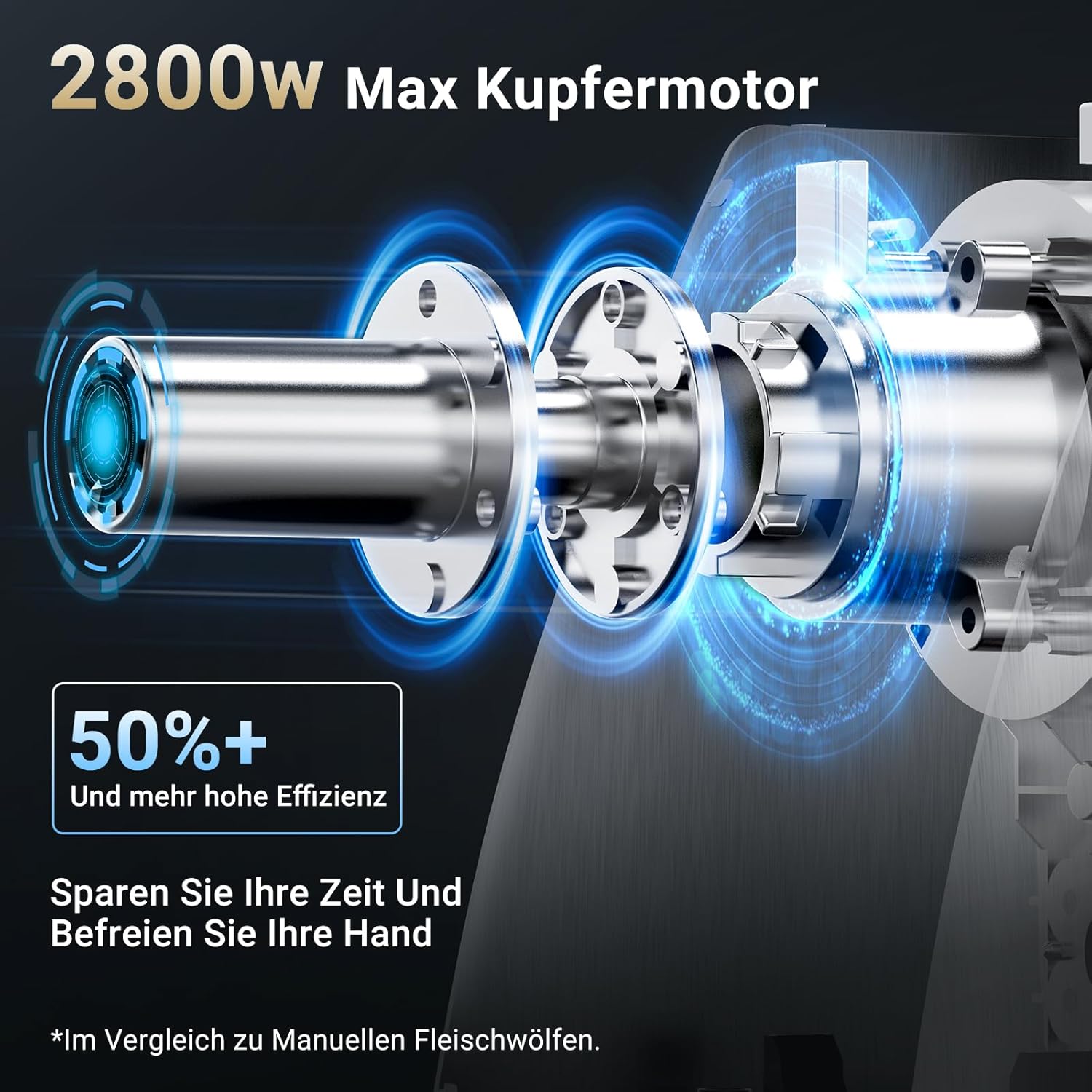 Thumbnail 4 de AAOBOSI Fleischwolf 3-in-1 Elektrischer Fleischwolf – 2800 W max, 2 Klingen, 3 Platten, Wurstfüller und Kubbe-Kit aus Edelstahl