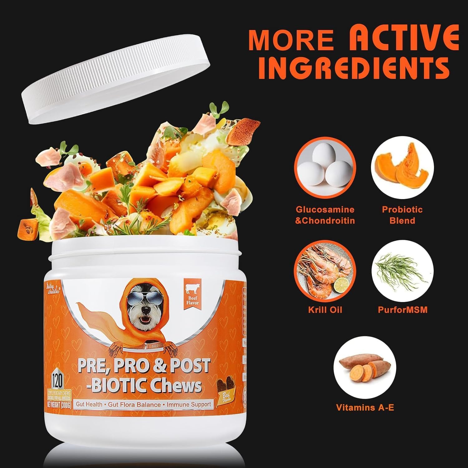 Thumbnail 3 de Bailey & buddies Probiotiques Chiens Digestión & Système Immunitaire – Compléments Premium (300g)