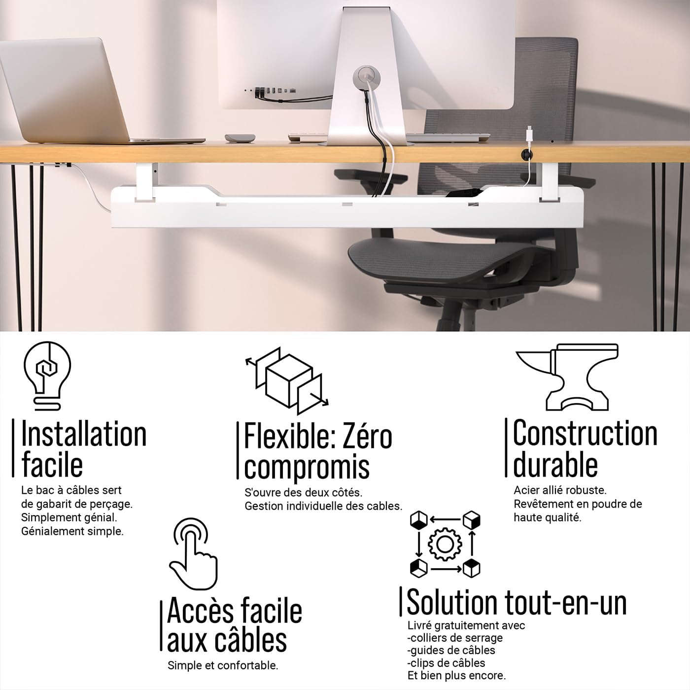 Thumbnail 4 de Cache Cable Ultimate Setup Goulotte de bureau