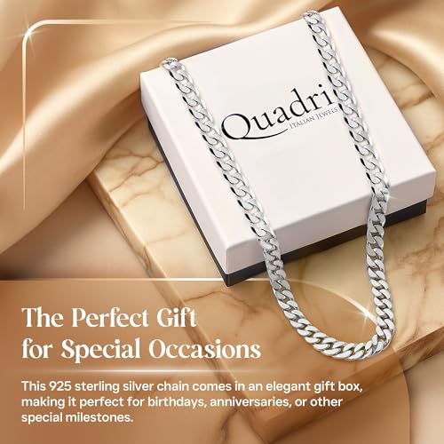 Thumbnail 6 de QUADRI 925 Silver Cuban Link Necklace for Men – 20" (51 cm)