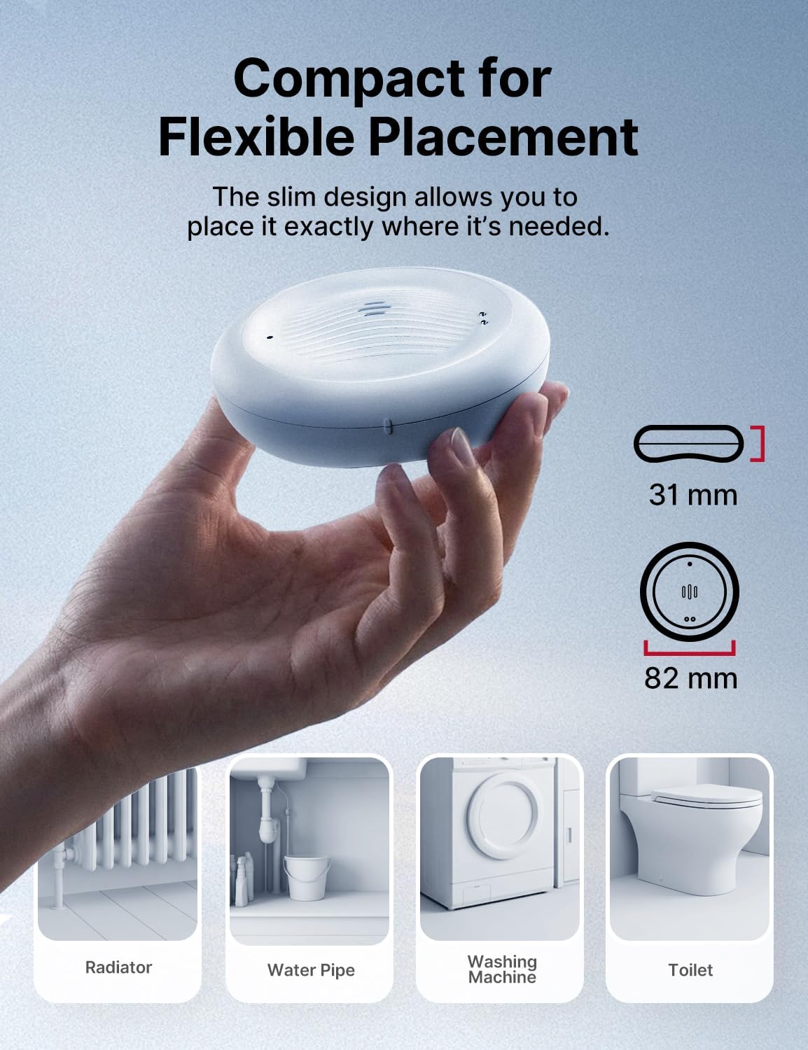 Thumbnail 5 de X-Sense Wi‑Fi Water Leak & Low Temperature Alarm (SWS0B) Smart 2-in-1 Sensor, 3-Pack