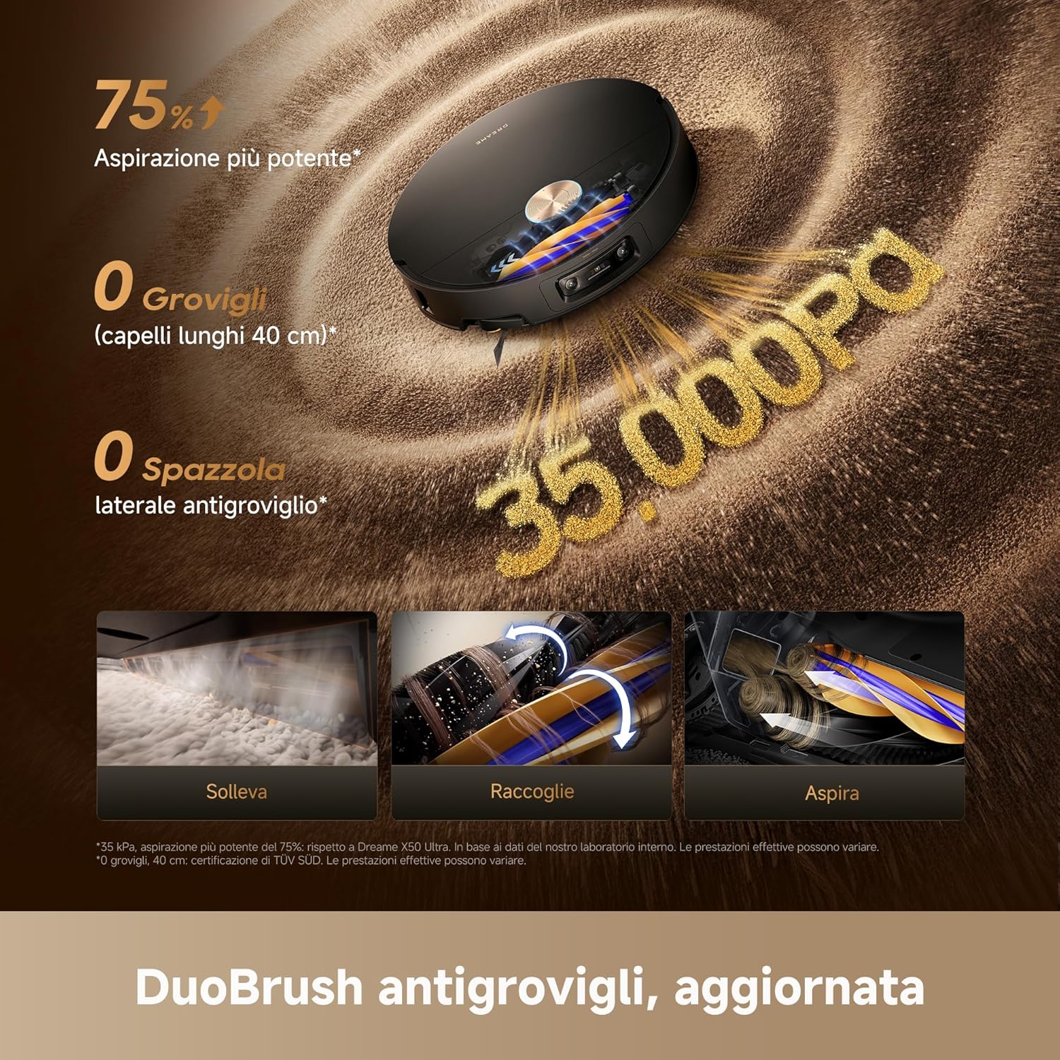 Thumbnail 5 de DREAME X50s Ultra: robot aspirapolvere e lavapavimenti ultra-sottile 7,95 cm