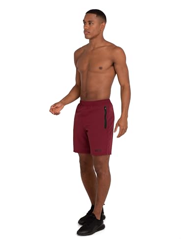 Thumbnail 3 de TCA Technology Elite Tech shorts de running para hombre con bolsillos con cremallera (rojo)