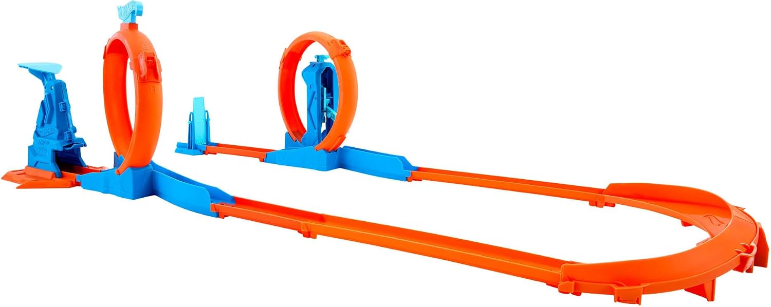 Detalle de Hot Wheels Track Creator Triple Loop Pack with 1:64 Scale Vehicle (JDW39)