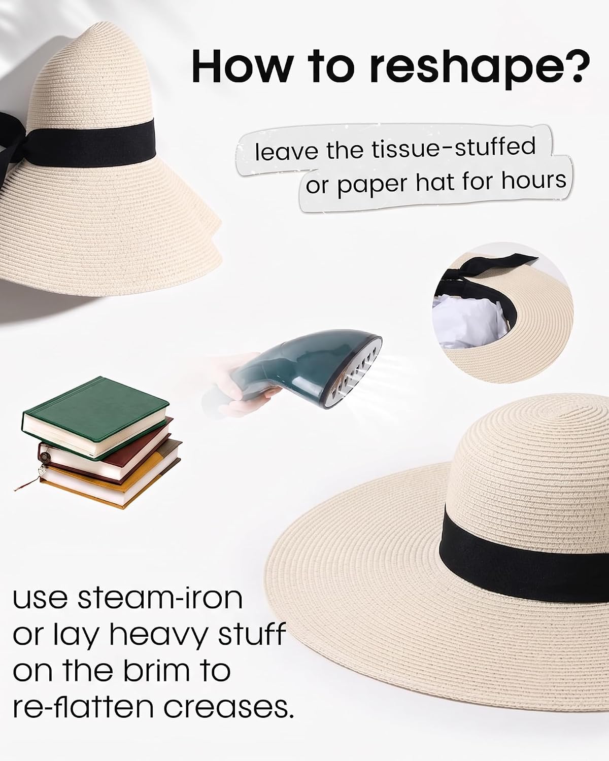Thumbnail 6 de FURTALK Women’s Sun Straw Hat (Wide Brim) with UPF 80+
