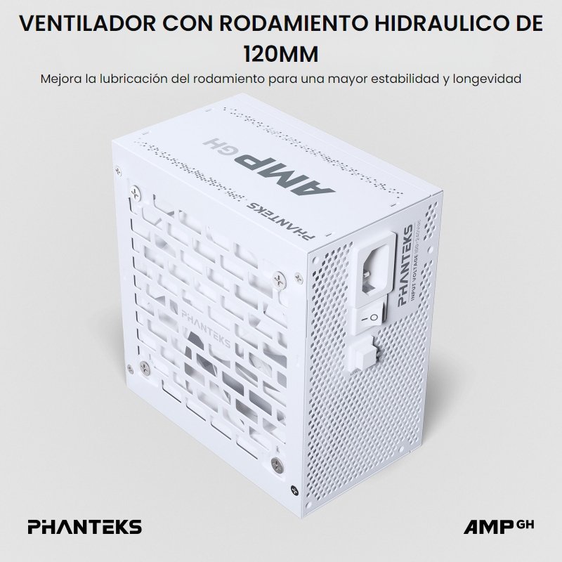 Detalle de Phanteks AMP GH 750W 80 Plus Gold Modular – blanca