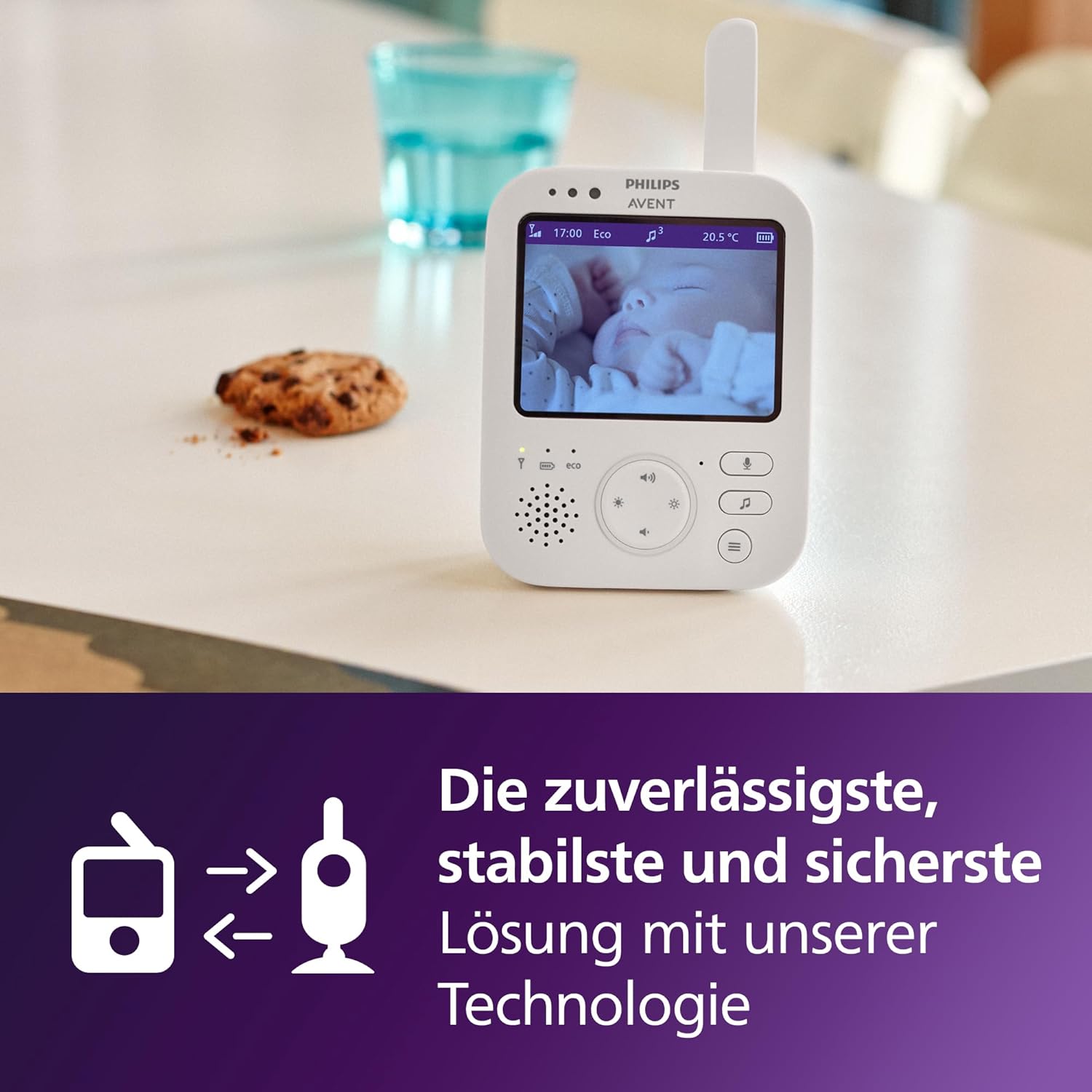 Thumbnail 1 de Philips Avent Babyphone mit Kamera SCD891/26 – 3,5" Display, x4 Zoom, Nachtsicht & Schlaflieder
