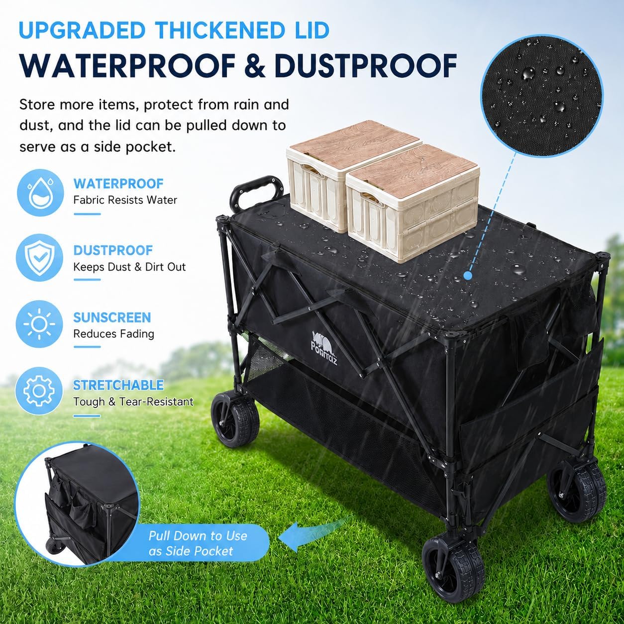 Detalle 2 de Double-Decker Folding Wagon Cart, 400L