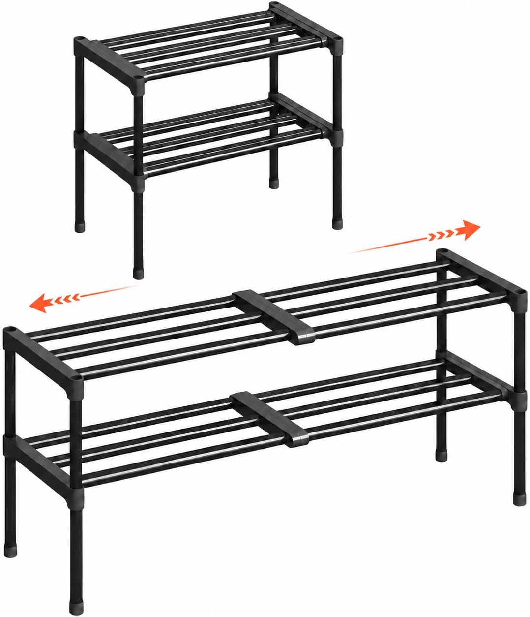 Detalle de Lifewit 26053 Expandable 2-Tier Shoe Rack, Tool-Free Setup, 16.7–31-Inch